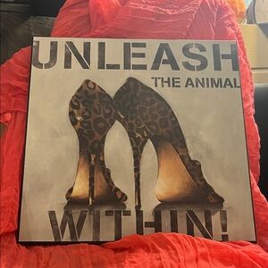 Leopard Print High Heel Wall Art